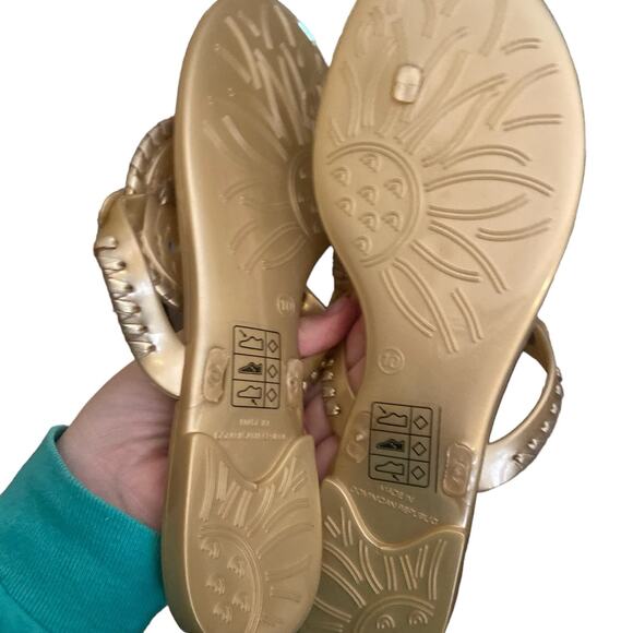 Jack Rogers gold sandals size 10 - Picture 2 of 5
